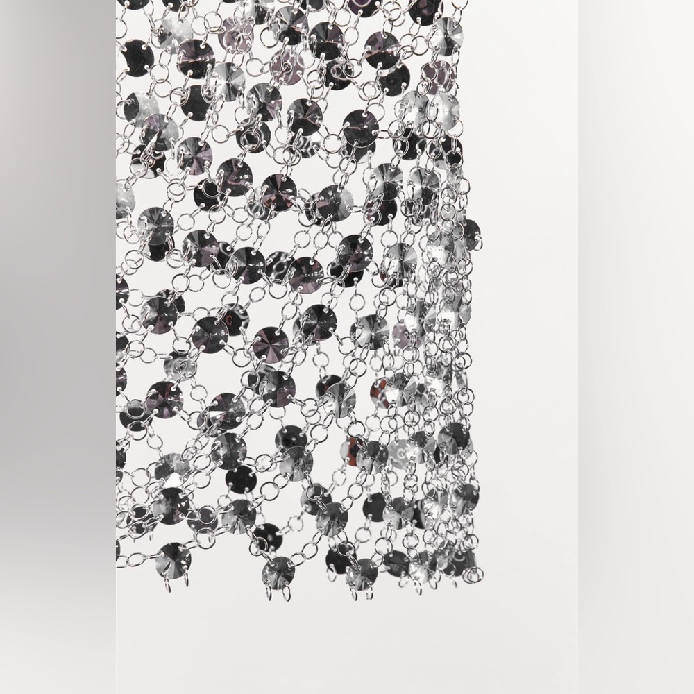 Zara Silver Beaded festival chain Top - Picture 3 of 6